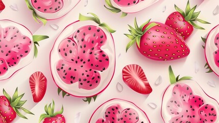 dragonfruit seamless pattern wallpaper