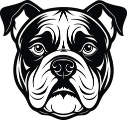 bulldog head illustration