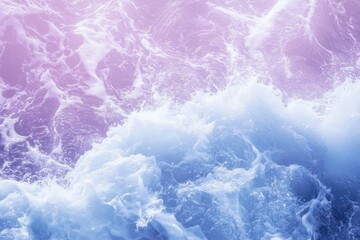 Obraz premium Waves crashing energetically against the shore during twilight, illuminating the water with shades of blue and purple. Generative AI
