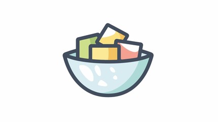 Fototapeta premium Transparent Bouillon Cubes Outline Icon for Culinary Designs