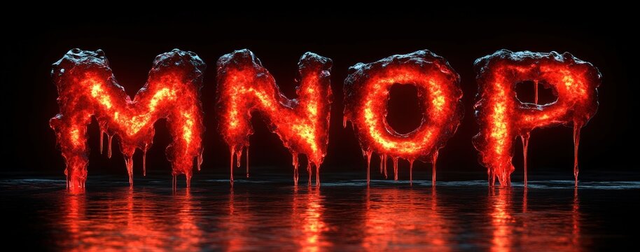 Dripping Blood Letters MNOP Halloween Dripping Red Liquid Font Horror Text for Scary Decorations and Halloween Celebrations