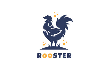Stylized Rooster Logo Emphasizing Simplicity and Modern Design Elements