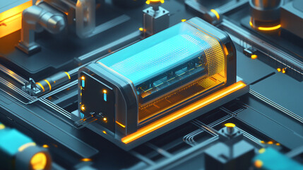 Obraz premium AI-enhanced edge computing for remote monitoring and predictive maintenance of industrial equipment and machinery.