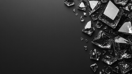 Shattered Ice on Black Background