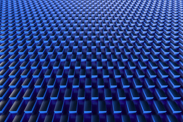 Naklejka premium Abstract geometric pattern with blue cubes. modern design for backgrounds and textures. 3d render.
