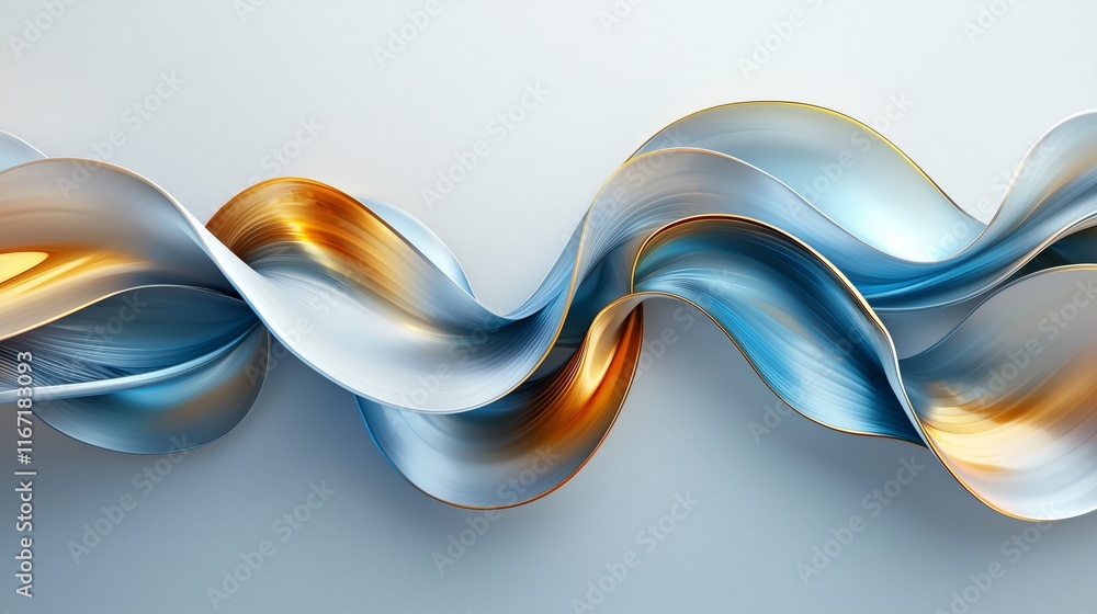 Poster colorful abstract waves with smooth flow and dynamic movement