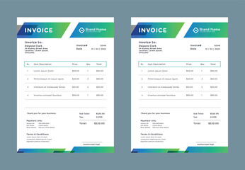 Minimal Corporate Business Invoice design template, Creative invoice template, payment agreement design and business invoice design