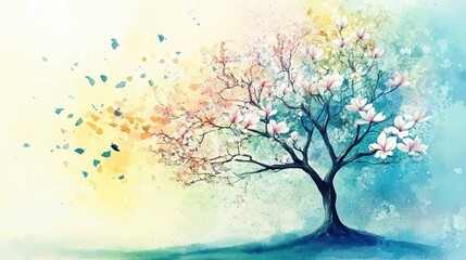 Vibrant Blooming Magnolia Tree Full of Life