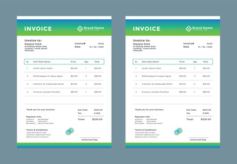 Minimal Corporate Business Invoice design template, Creative invoice template, payment agreement design and business invoice design