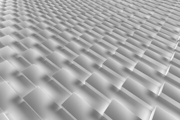 Geometric metallic pattern with reflective blocks for modern design inspirations. 3d render