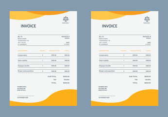 Minimal Corporate Business Invoice design template, Creative invoice template, payment agreement design and business invoice design