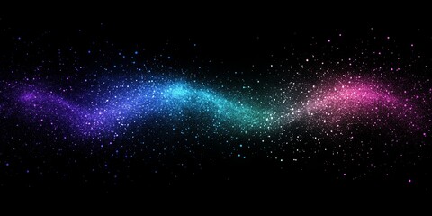 Fototapeta premium Vibrant grainy gradient noise texture background blue green purple glowing color shape on black background colorful poster web banner design, Generative AI