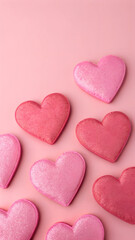 Obraz premium Some pink hearts in front of a pink background. valentine's day material