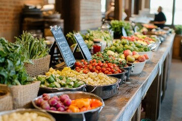 Vibrant community garden showcasing fresh vegetables and herbs during golden hour