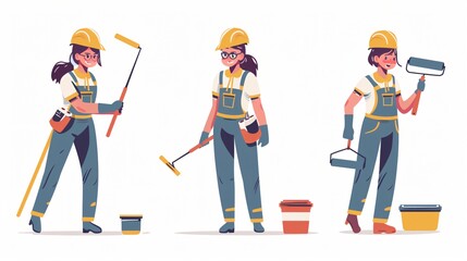 Obraz premium Creative Professional Decorator Designer Woman Uniform Inspiration