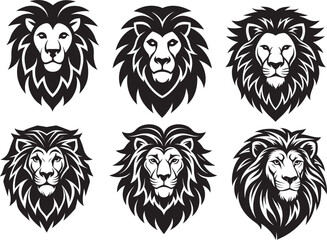 Fototapeta premium Lion head logo icon illustration 