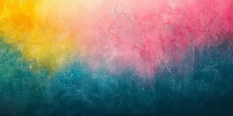 Abstract grainy vibrant color gradient background pink blue yellow green noise texture banner backdrop design, Generative AI