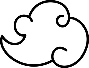 Curly cloud outline vector
