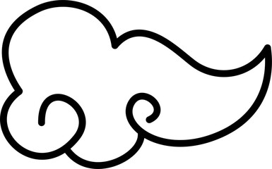 Curly cloud outline vector