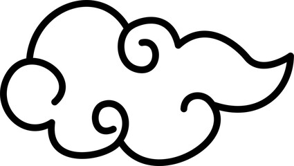 Curly cloud outline vector