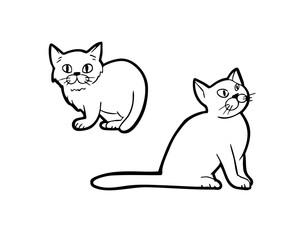 猫イラスト15　線画手描き