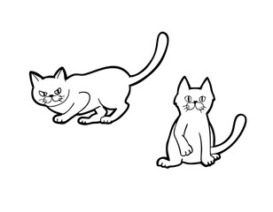 猫イラスト7　線画手描き
