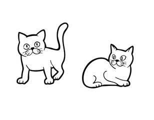 猫イラスト4　線画手描き