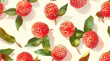 lychee seamless pattern wallpaper
