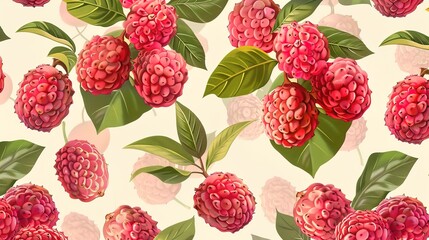 lychee seamless pattern wallpaper