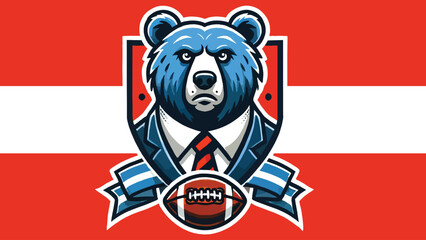 Bear head mascot in flat style