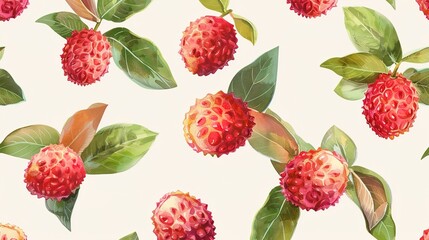 lychee seamless pattern wallpaper