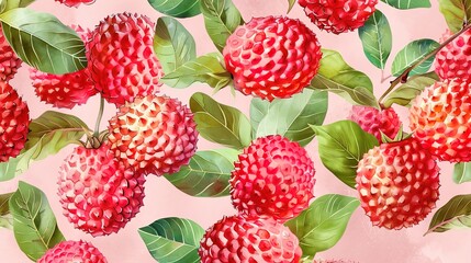 lychee seamless pattern wallpaper