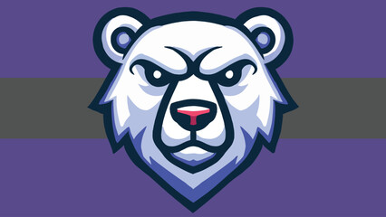 Bear head mascot in flat style
