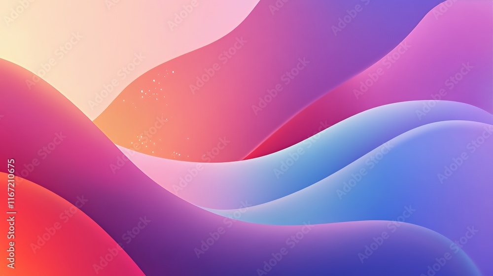 Aufkleber Abstract Colorful Waves Gradient Background Design