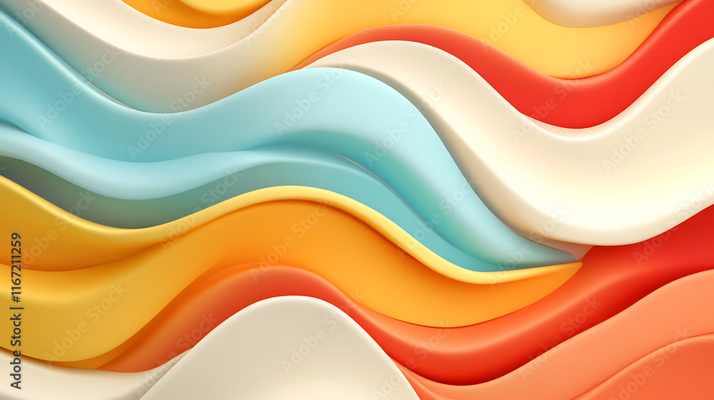 Poster flowing abstract patterns digital design colorful waves creative studio artistic perspective visual 