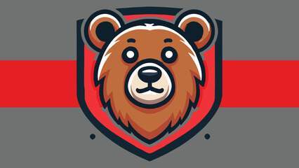 Bear head mascot in flat style