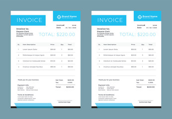 Professional Corporate Business Invoice Template Design, Elegant Business Stationery Design, Tax Form, Payment Bill