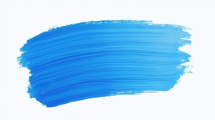 Solo Blue Brush Stroke on Plain Background. Creative Texture and Design Element for Abstract Decoration 