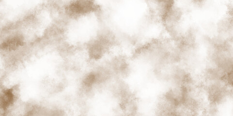 abstract brown and white particles splatter  background, abstract light brown splashed watercolor background, throwing brown powder out of hand against white background.