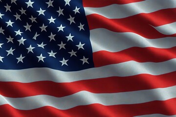 Obraz premium american flag rendered with intricate aigenerated designs displaying rich colors and textures that evoke patriotism and national pride against a clean white background
