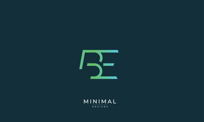 Fototapeta premium Alphabet letter icon logo BE