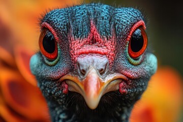 amusing turkey portrait showcasing a quirky expression and vibrant feathers evoking a sense of humor and charm in a lighthearted manner