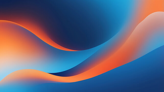 A dynamic modern abstract gradient artwork blending vibrant blue and orange hues in a soft and smooth background.