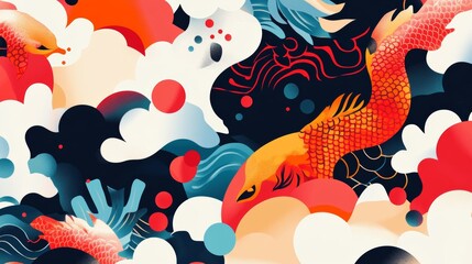 Fototapeta premium Chinese new year abstract background. Vector illustration