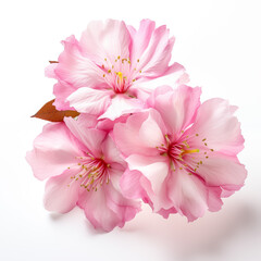 Fototapeta premium Pink sakura and white sakura flowers on a pink background