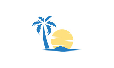 palm tree logo vector