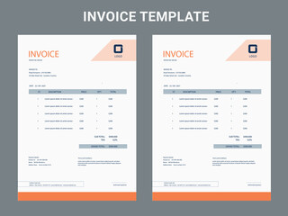 Modern business invoice template design bundle. Bill form business invoice vector. Corporate invoice template set, receipt tax or bill vector