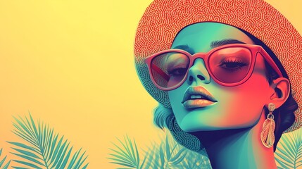 A woman wearing sunglasses and a red hat