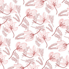 Pattern floreale  rosa, fiori pastello delicati