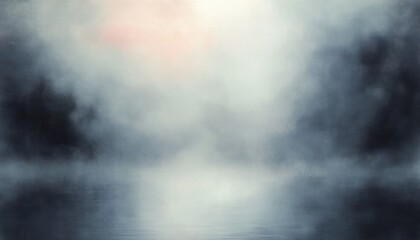 Obraz premium Pastel Misty Landscape Surrealism Soft Colors Fog Ambient Light Dreamlike Atmosphere Gritty Grunge Texture